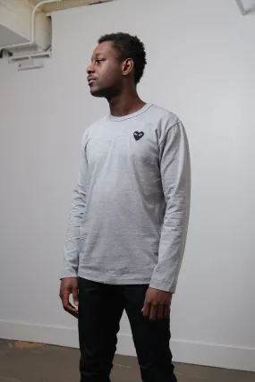 Long Sleeve Emblem Tee Grey/Black T122