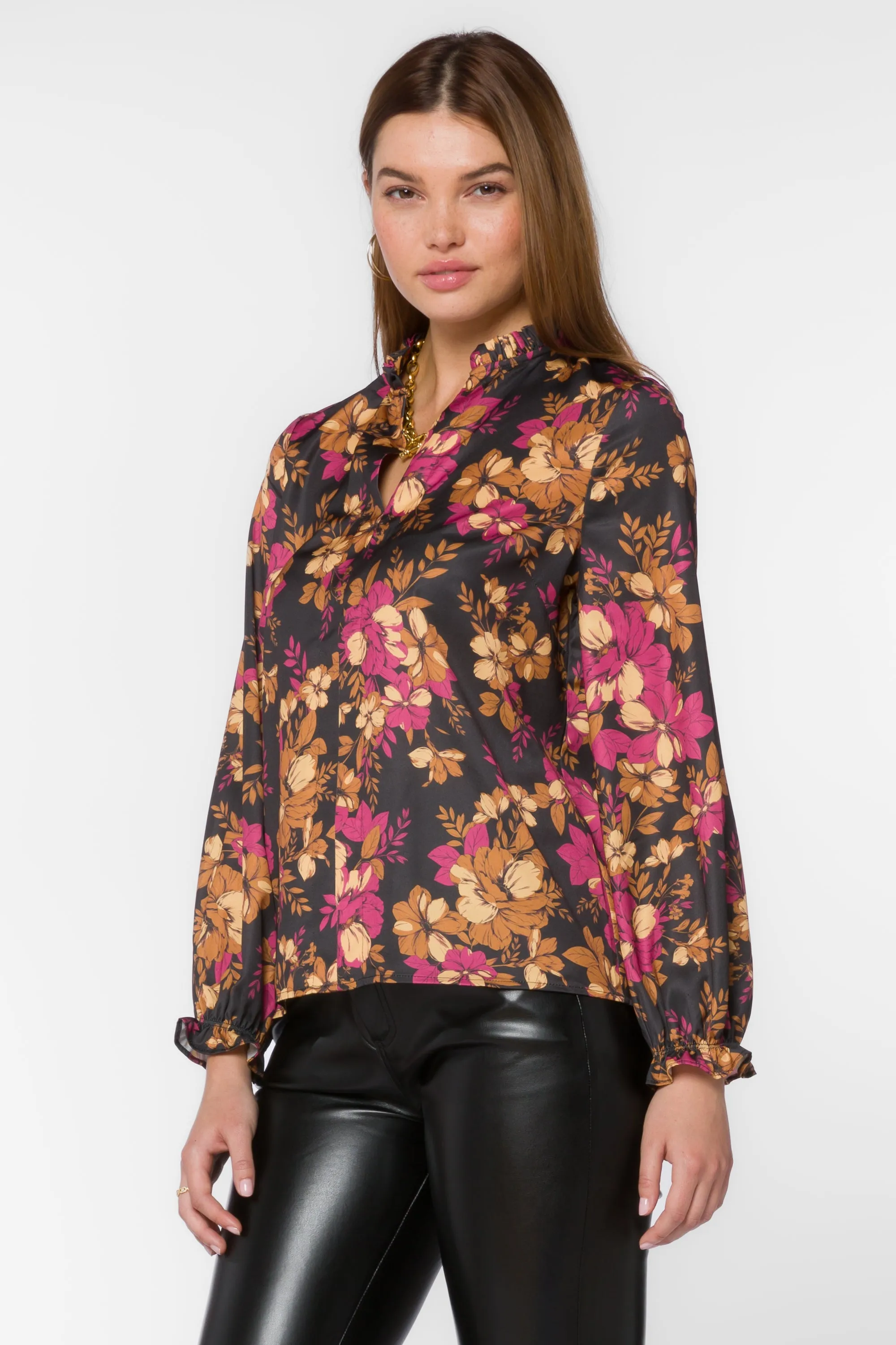 Maggie Gold Floral Blouse