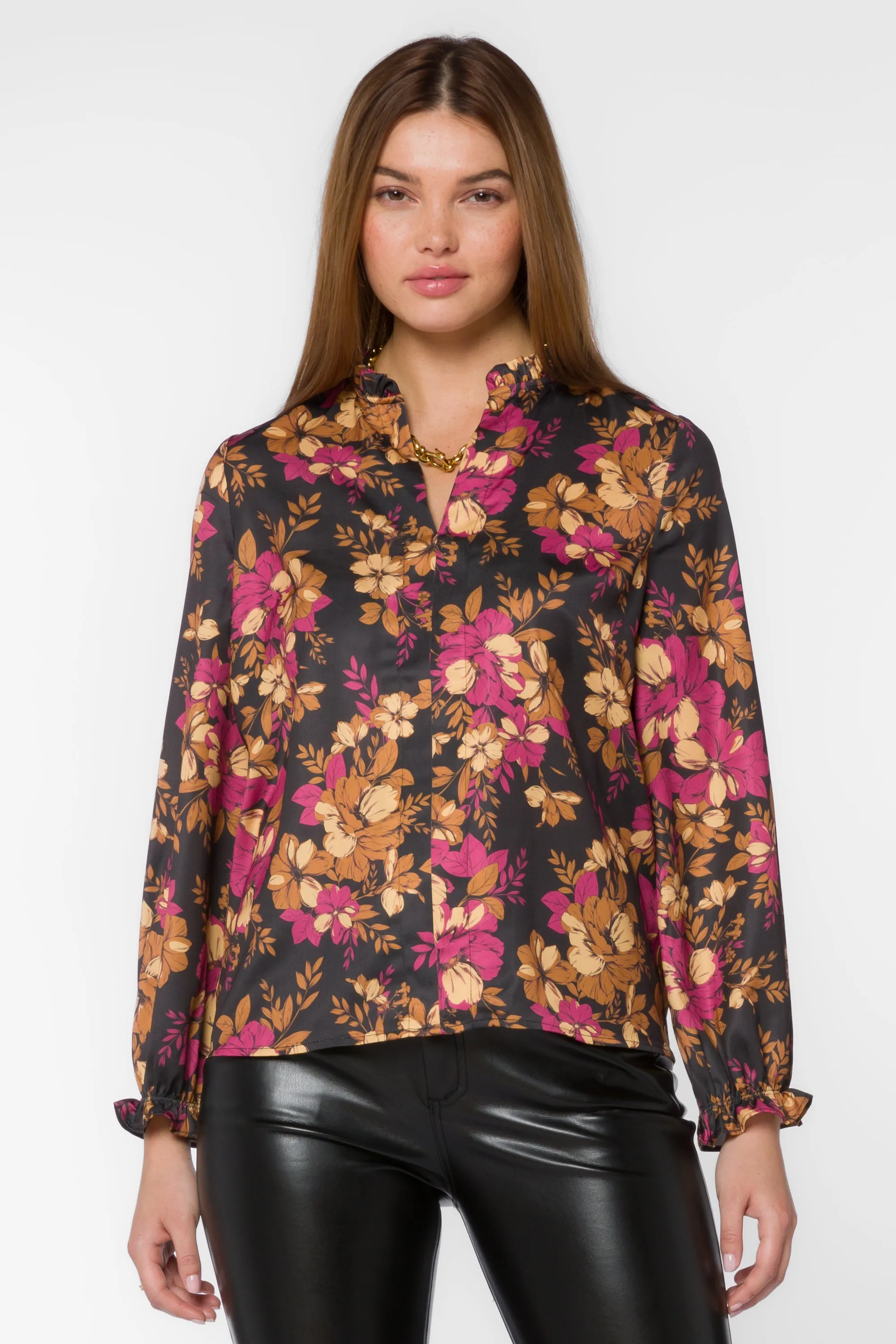 Maggie Gold Floral Blouse