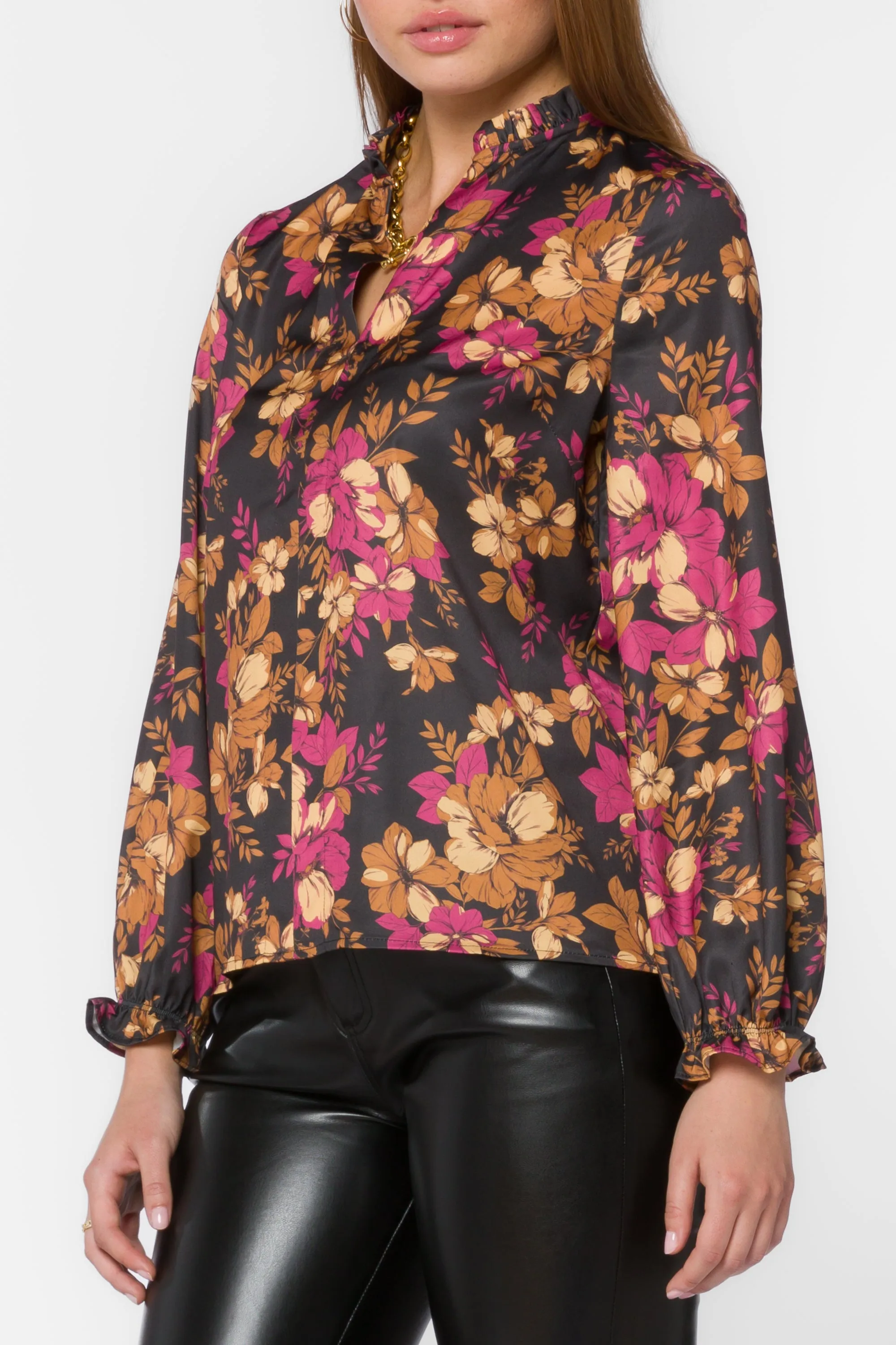 Maggie Gold Floral Blouse