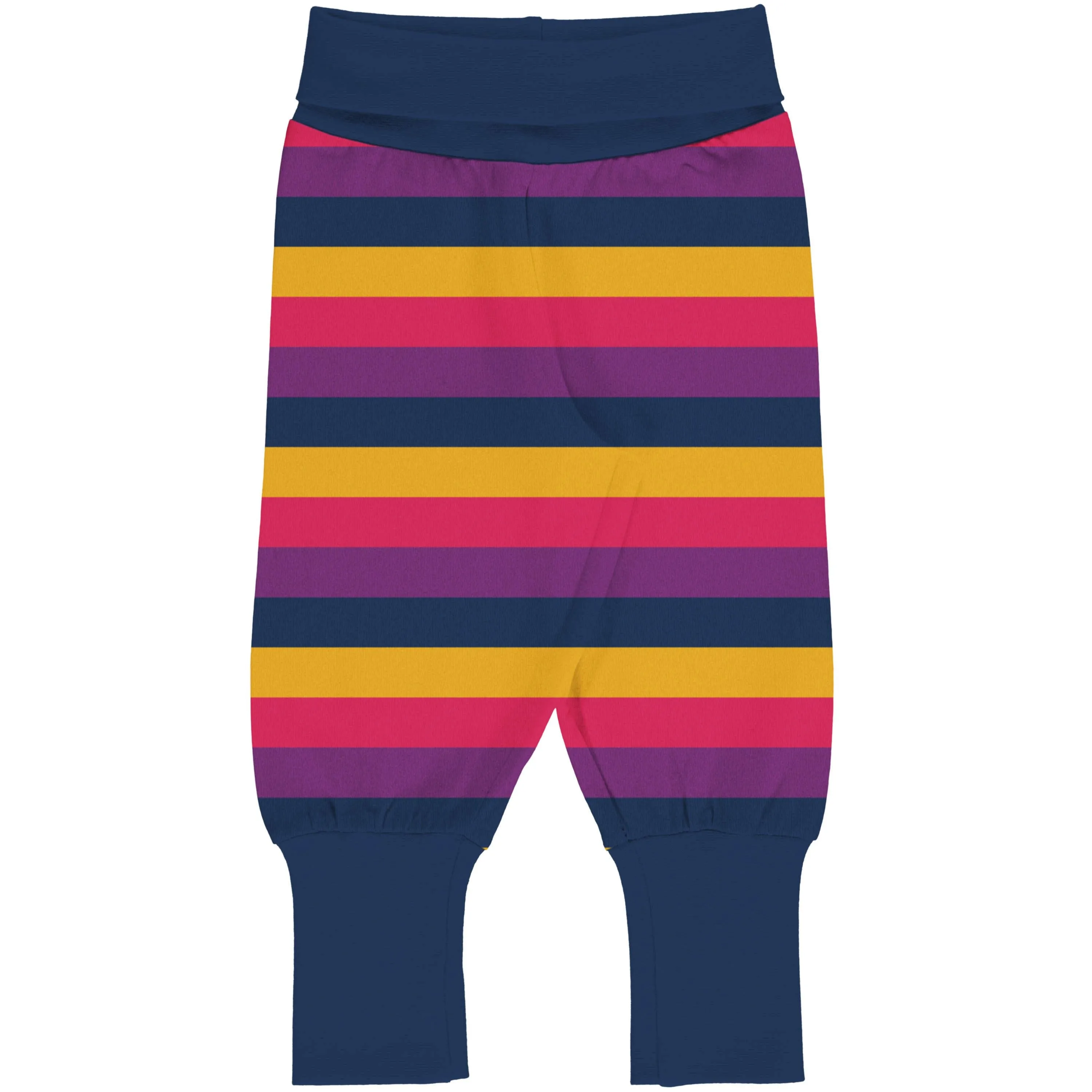 Maxomorra Purple Stripes Cotton Rib Pants