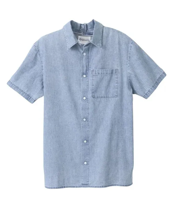 Men's Short Sleeve Open Back Dress Shirt