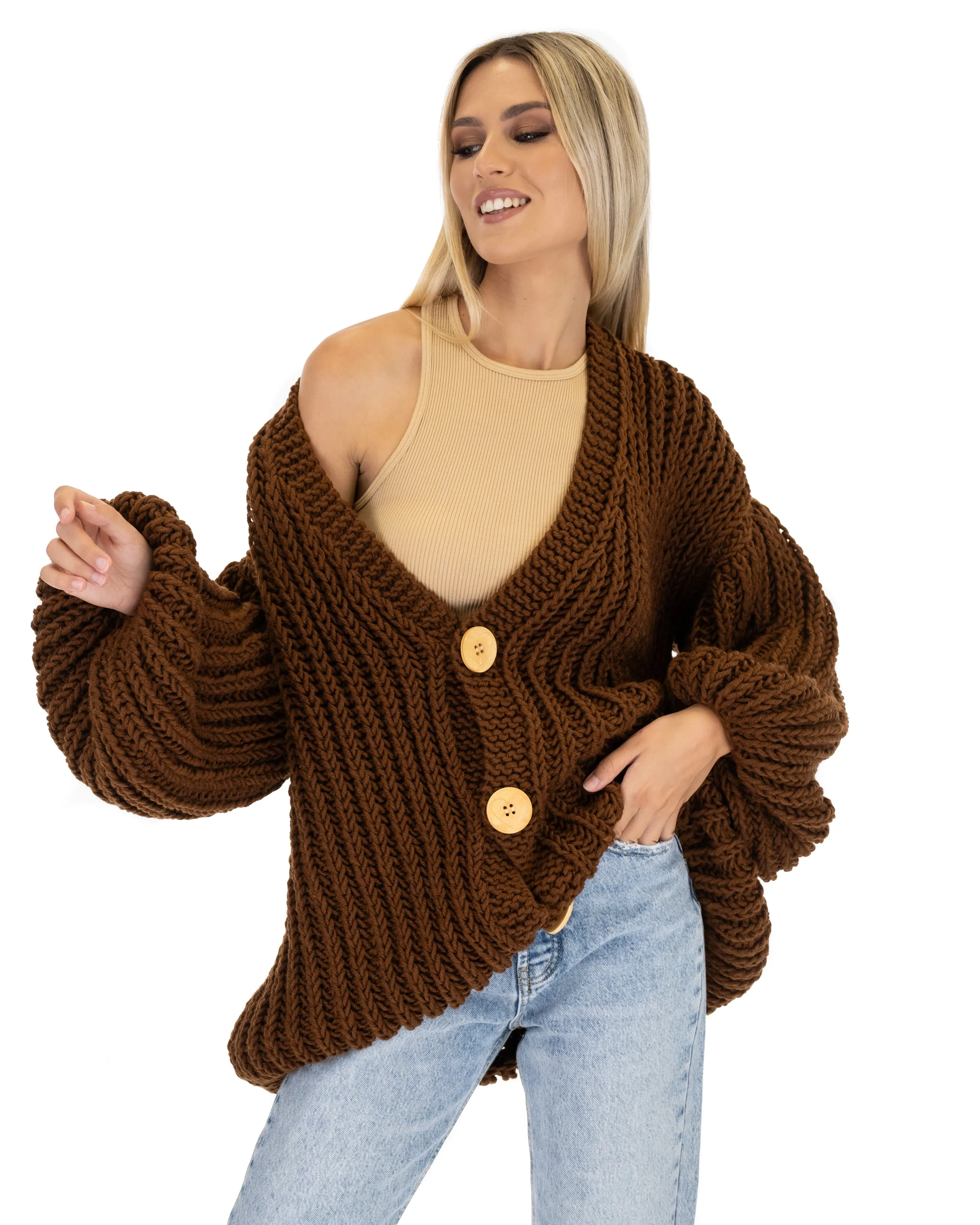 Merino Balloon Cardigan