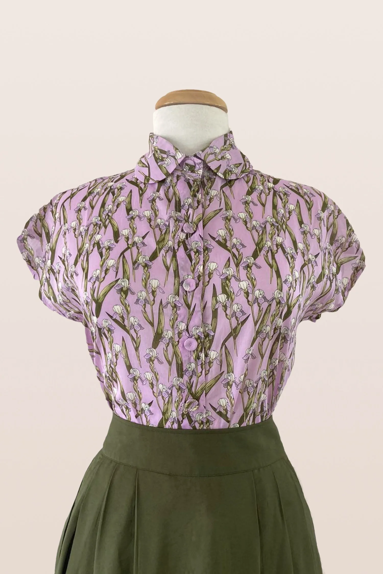 Minki Lilac Tulips Cotton Blouse