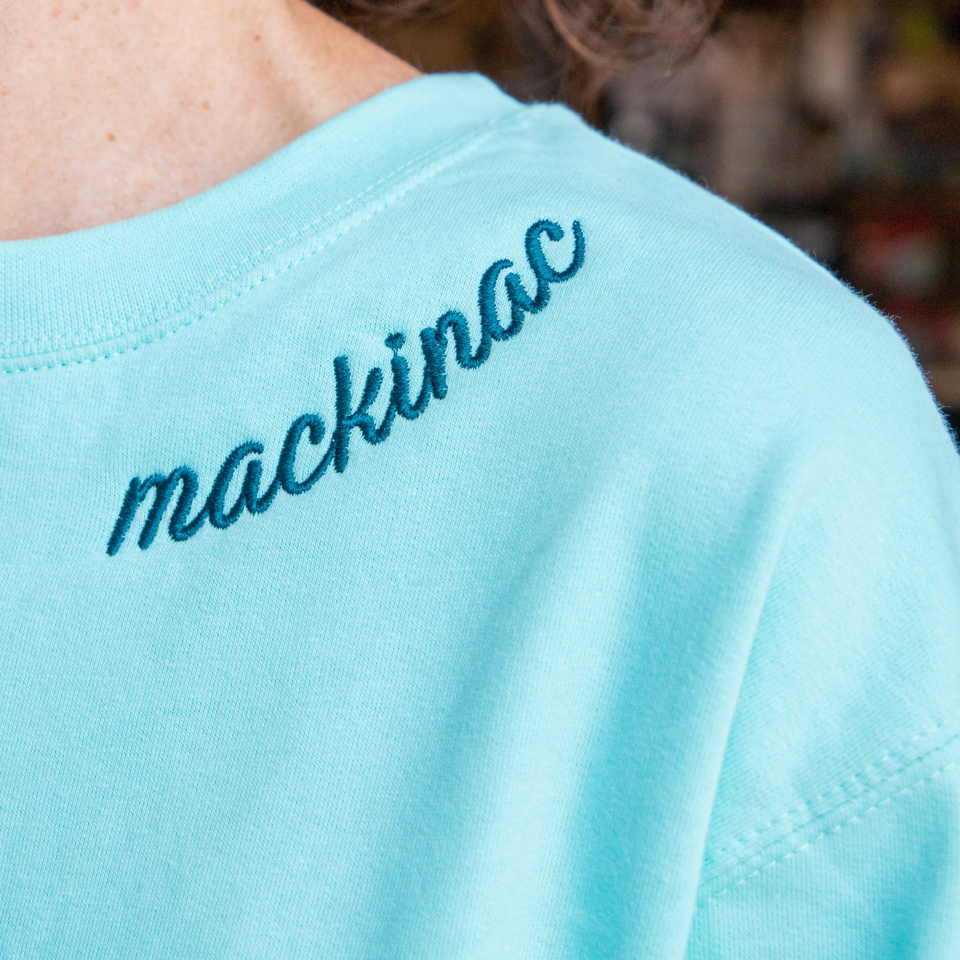 Mint Mackinac Embroidered Crewneck