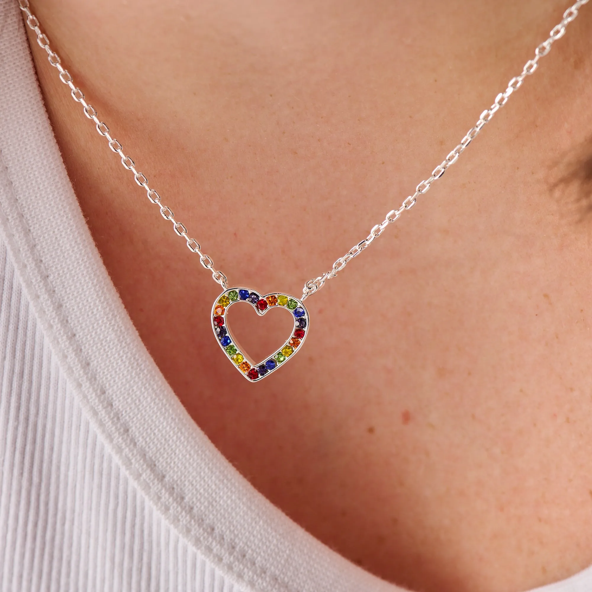 Multicolor Heart Adjustable Necklace