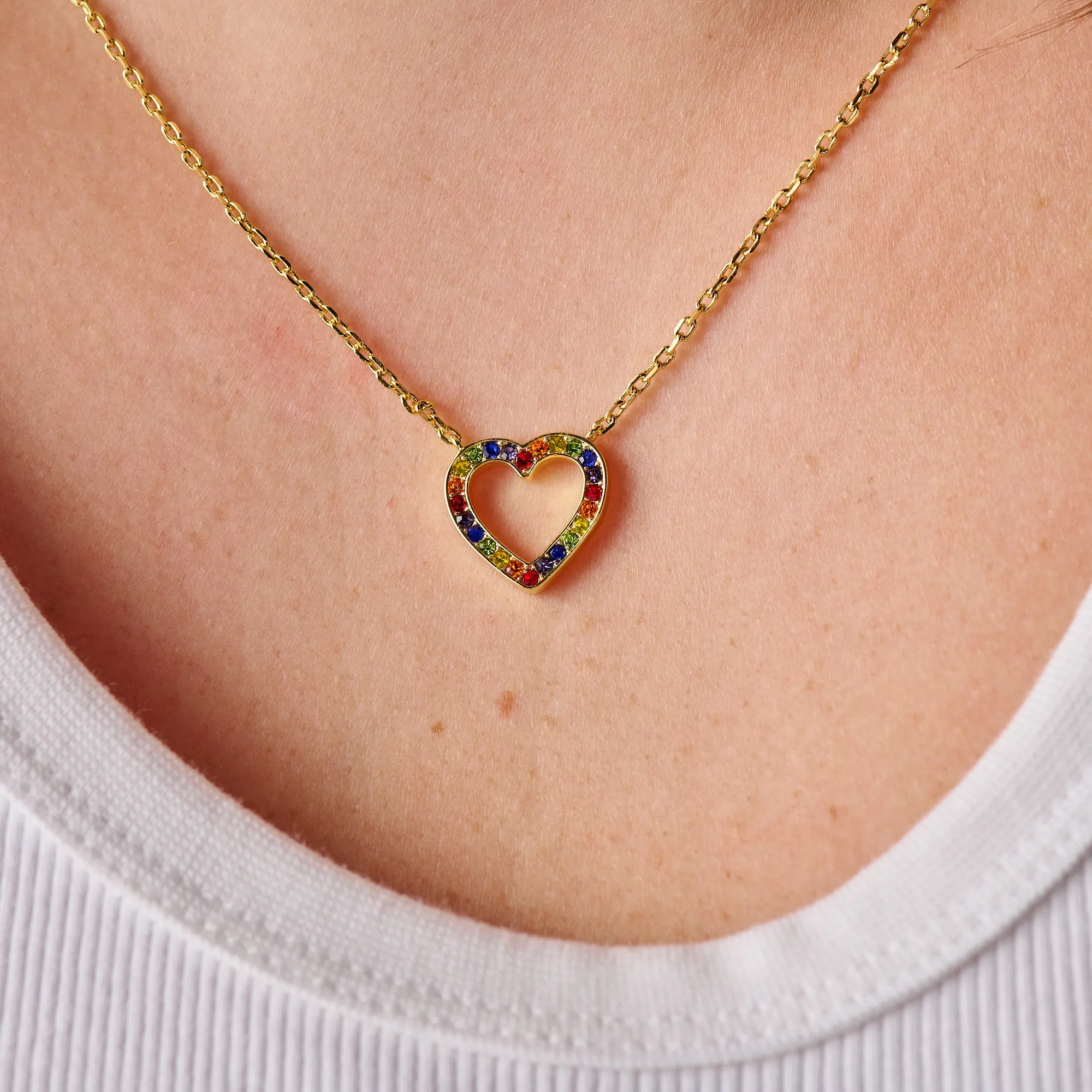 Multicolor Heart Adjustable Necklace