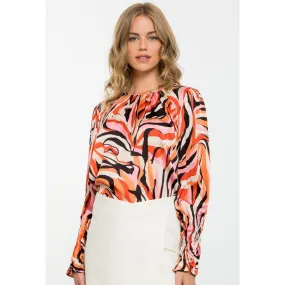 Natalia Multicolor Long Sleeve THML Top-SALE