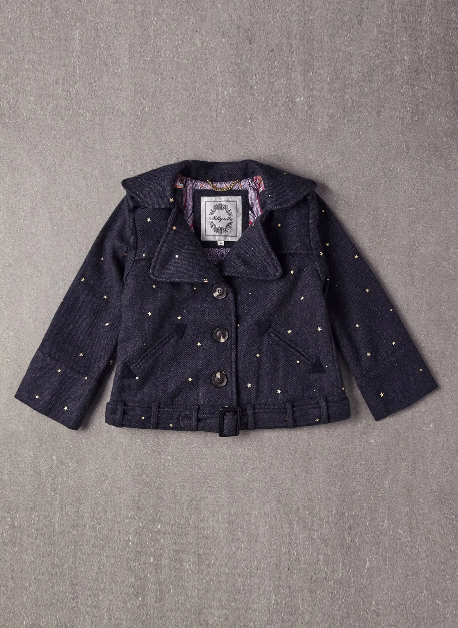 Nellystella Riley Coat in Navy Star Foil