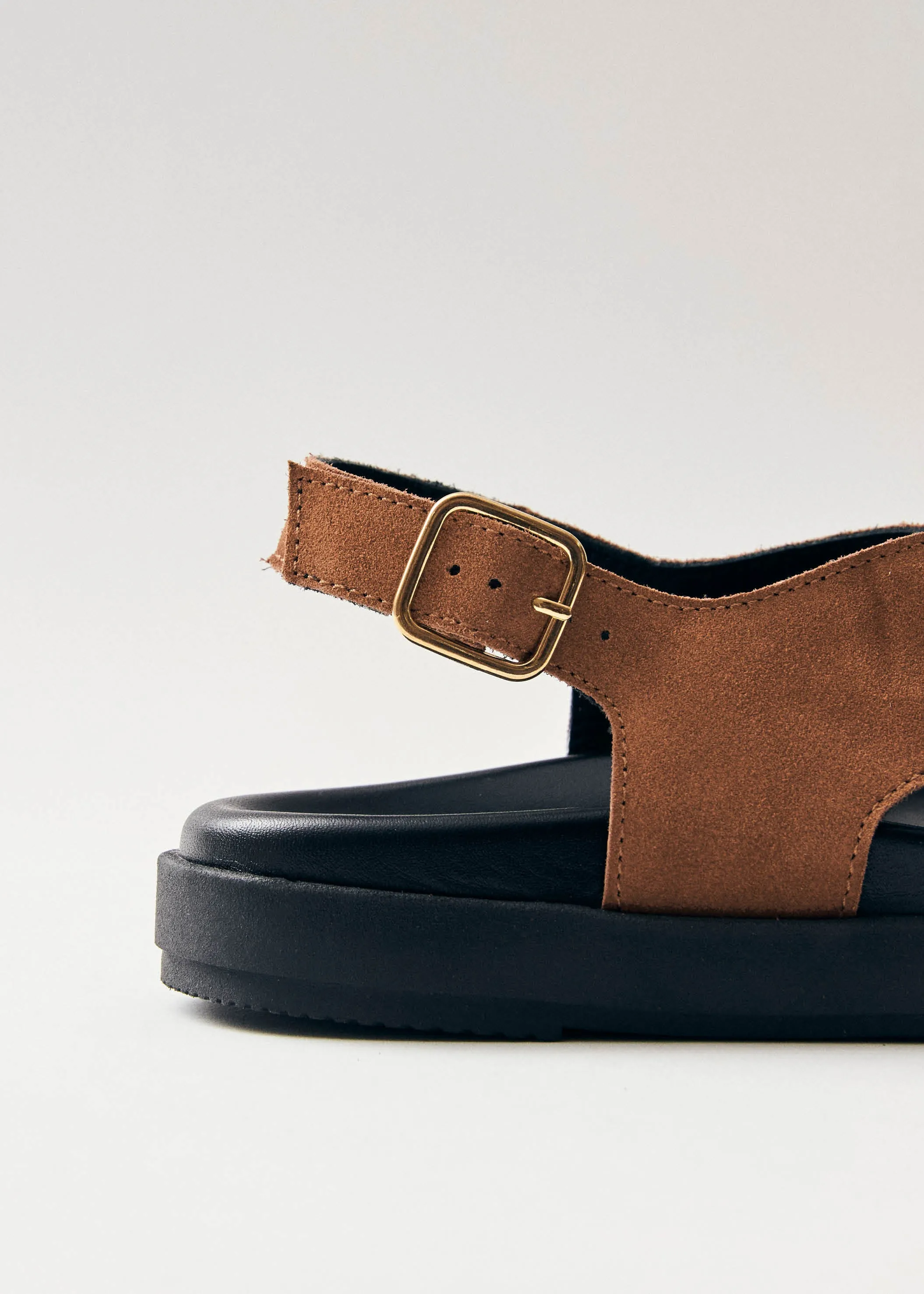 Nico Suede Brown Leather Sandals