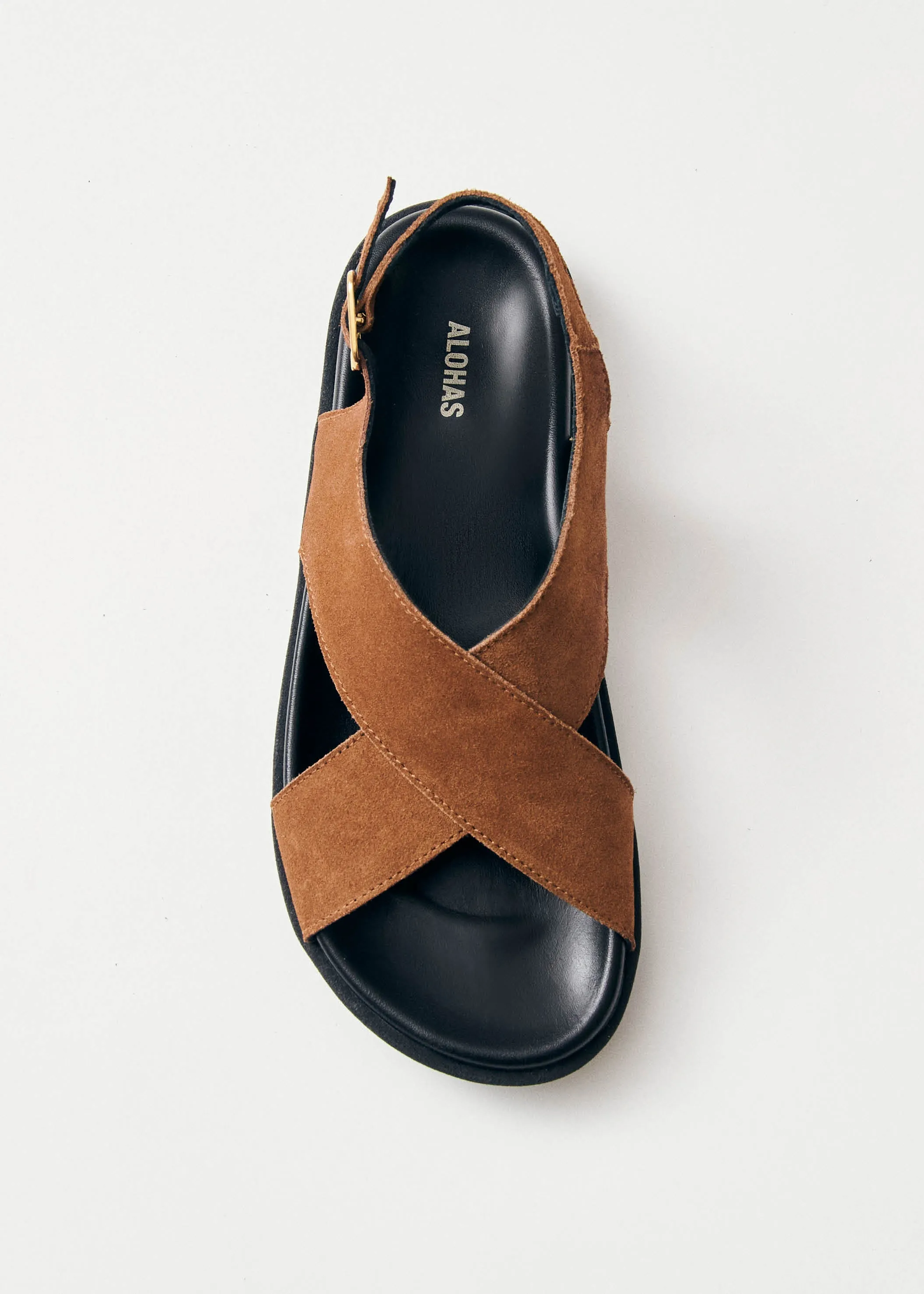 Nico Suede Brown Leather Sandals