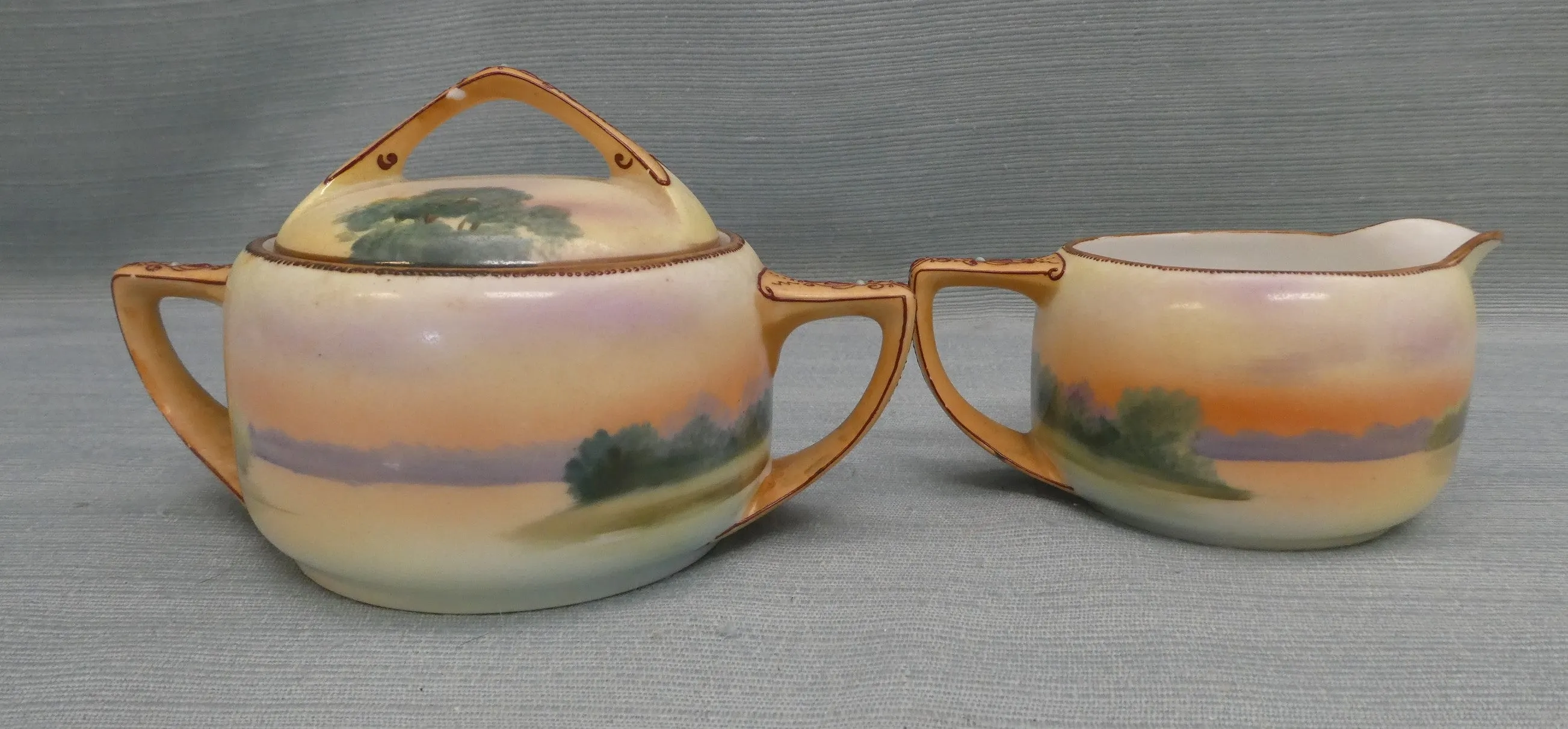 Nippon Lake Cottage Sugar and Creamer