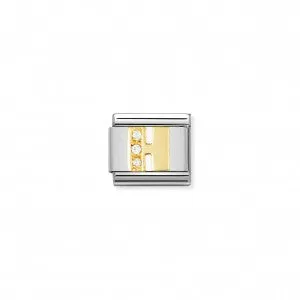 Nomination LINK COMPOSABLE CLASSIC LETTERA H IN ORO E PIETRE 030301/08