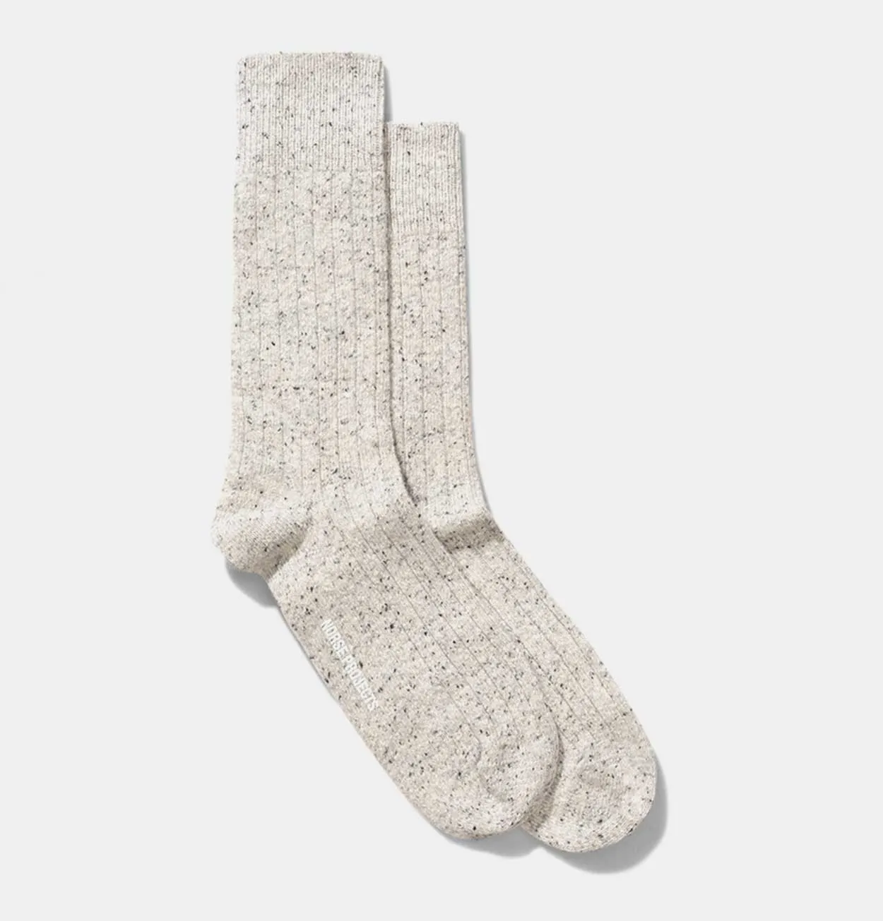 Norse Projects Bjarki Neps Socks in Light Grey Melange