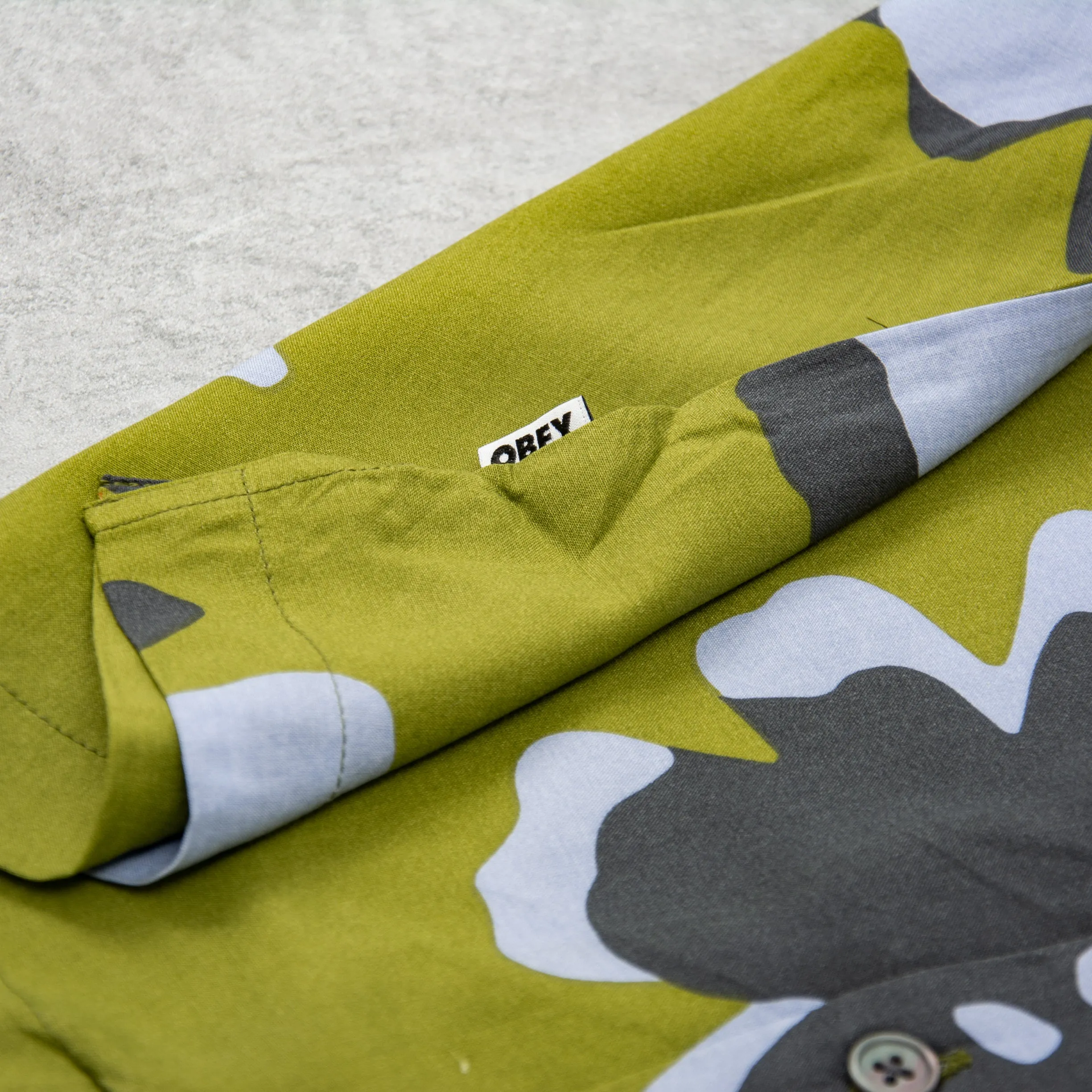 Obey Paper Cuts Woven S/S Shirts - Moss Green