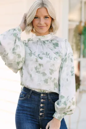 On My Mind Green Floral Blouse