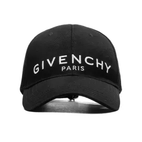 Paris Embroidered Cap - Black