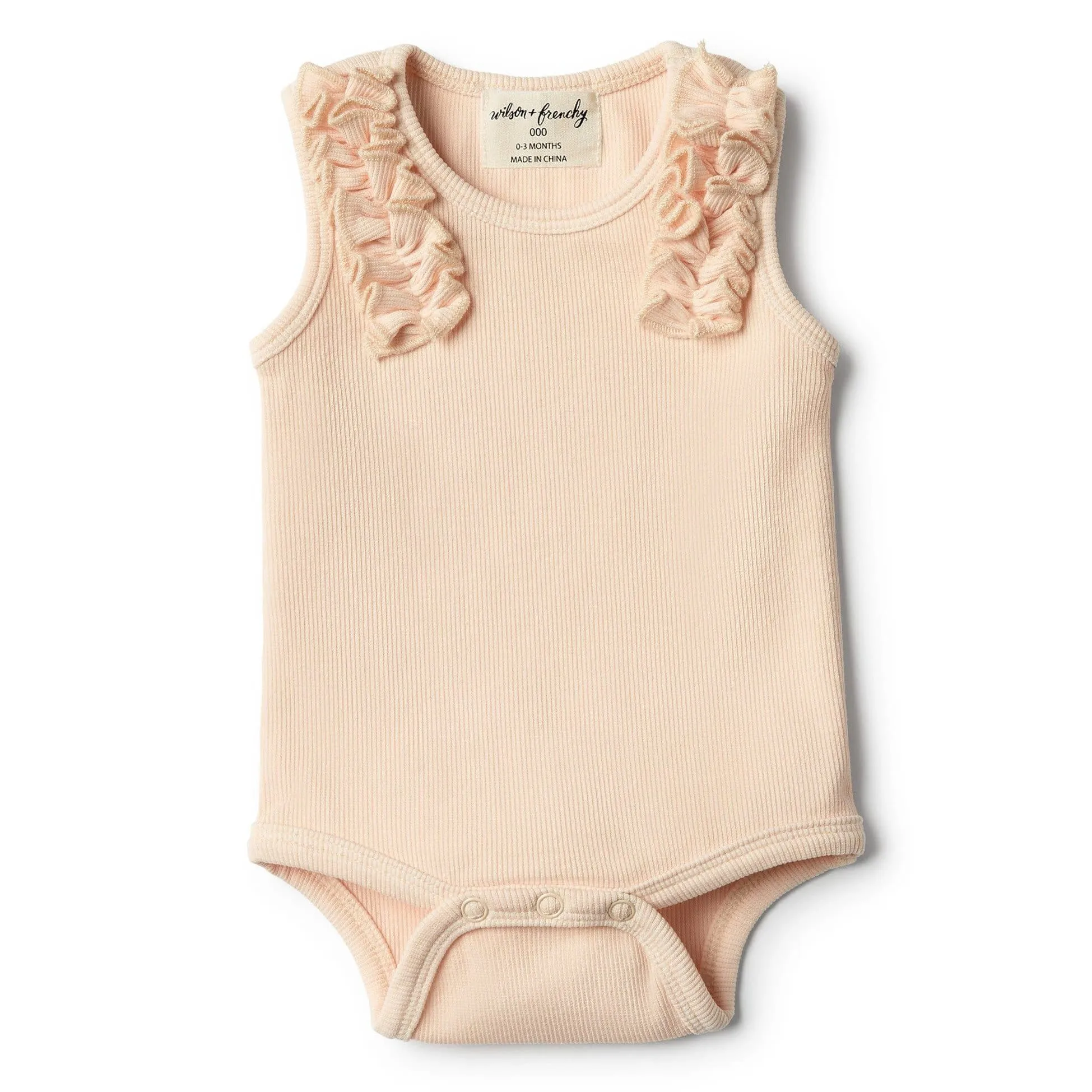 Peach Dust Bodysuit with Ruffle