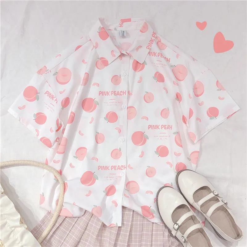 Peach Printed Shirt AD12179