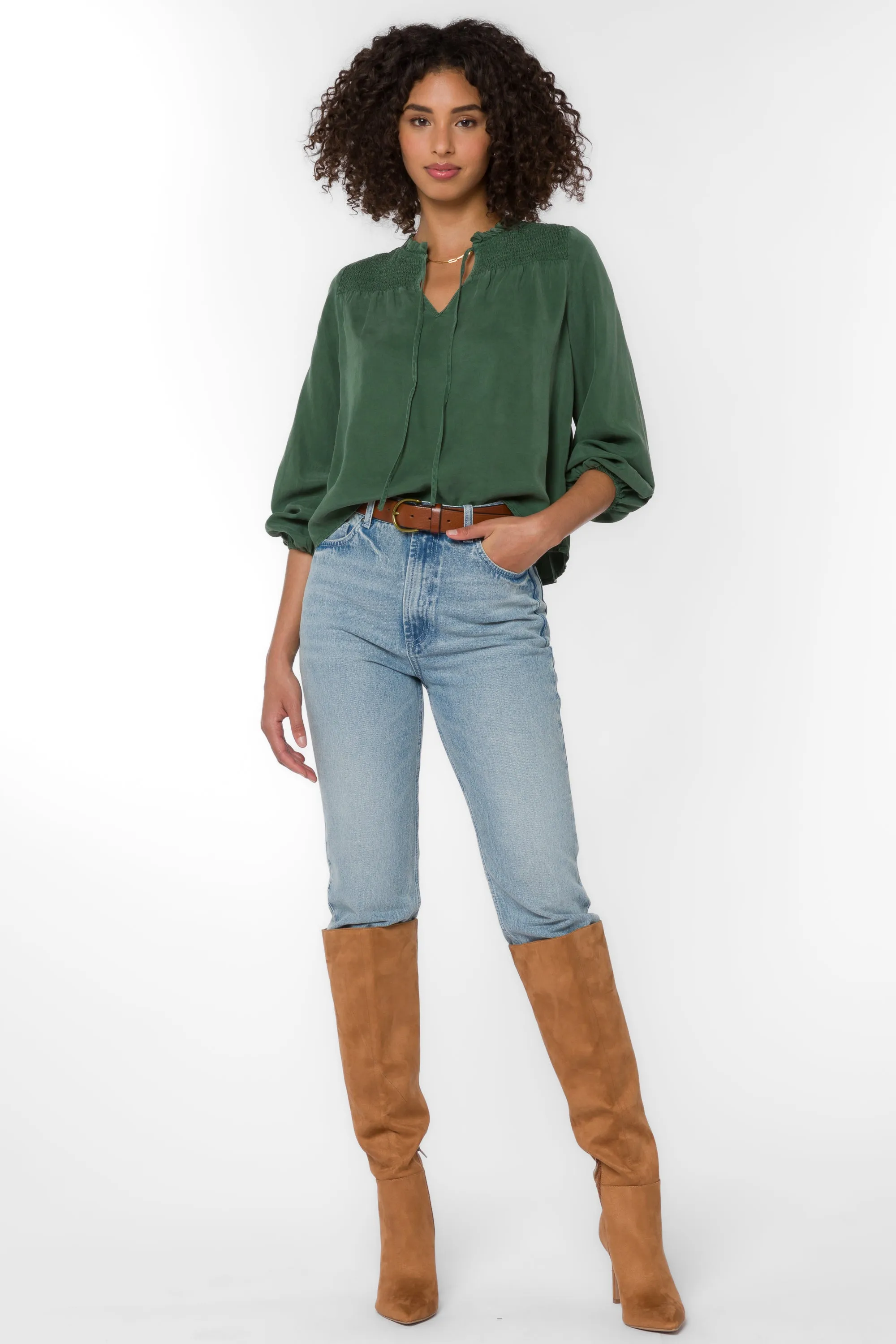 Penelope Dark Green Blouse