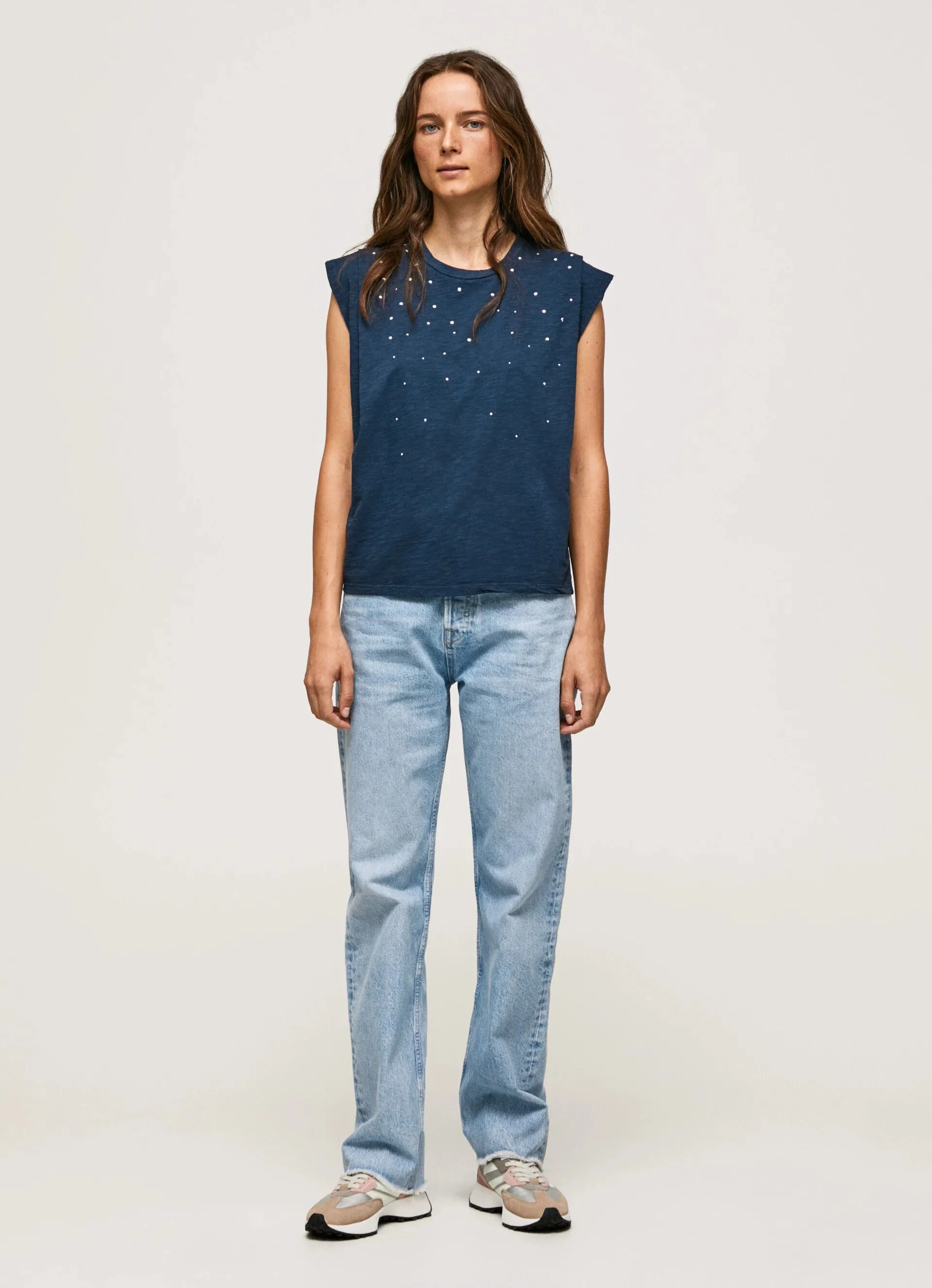 Pepe jeans sleeveless t-shirt with Morgana studs PL505425 594 dulwich 