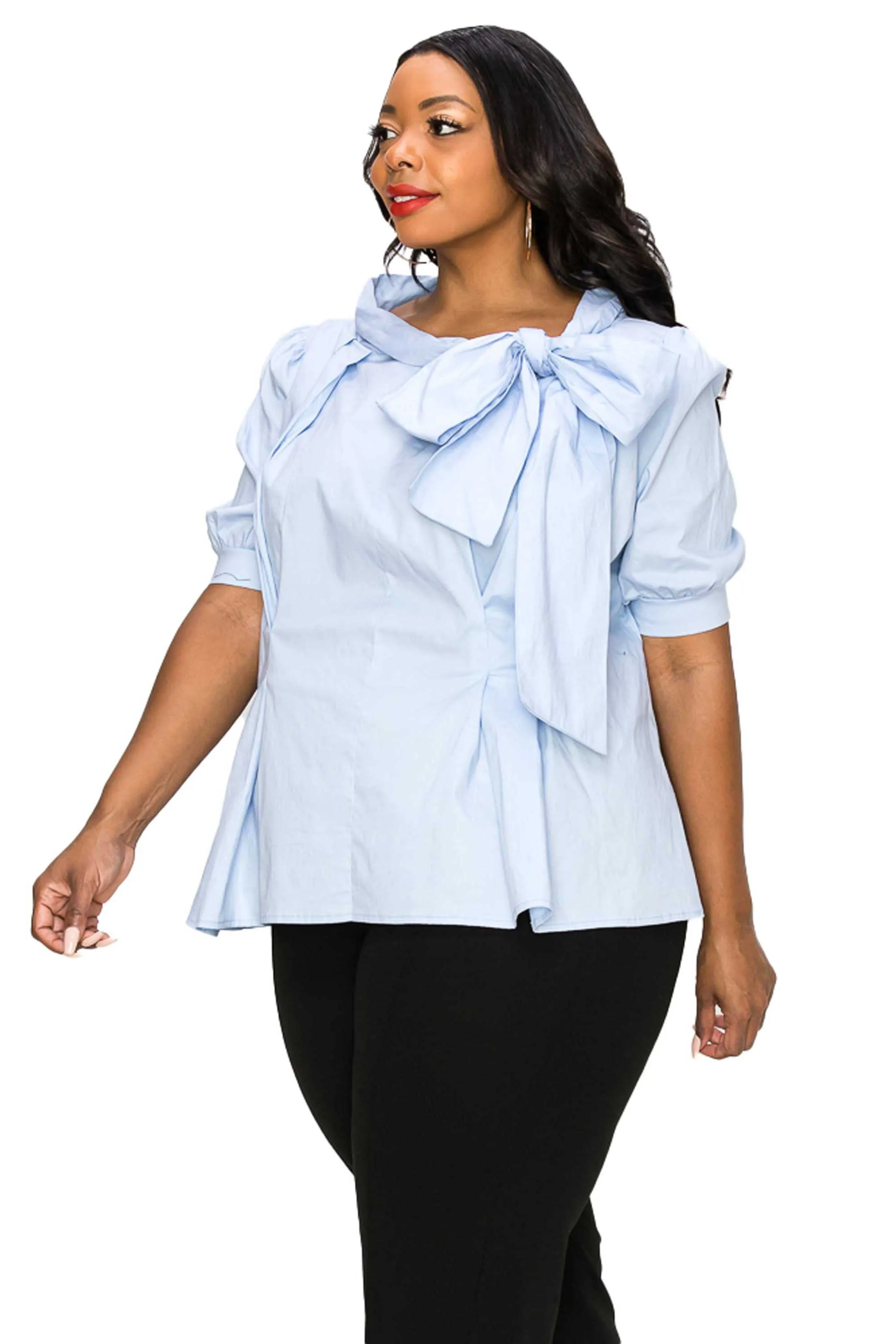 Poplin Ribbon Blouse