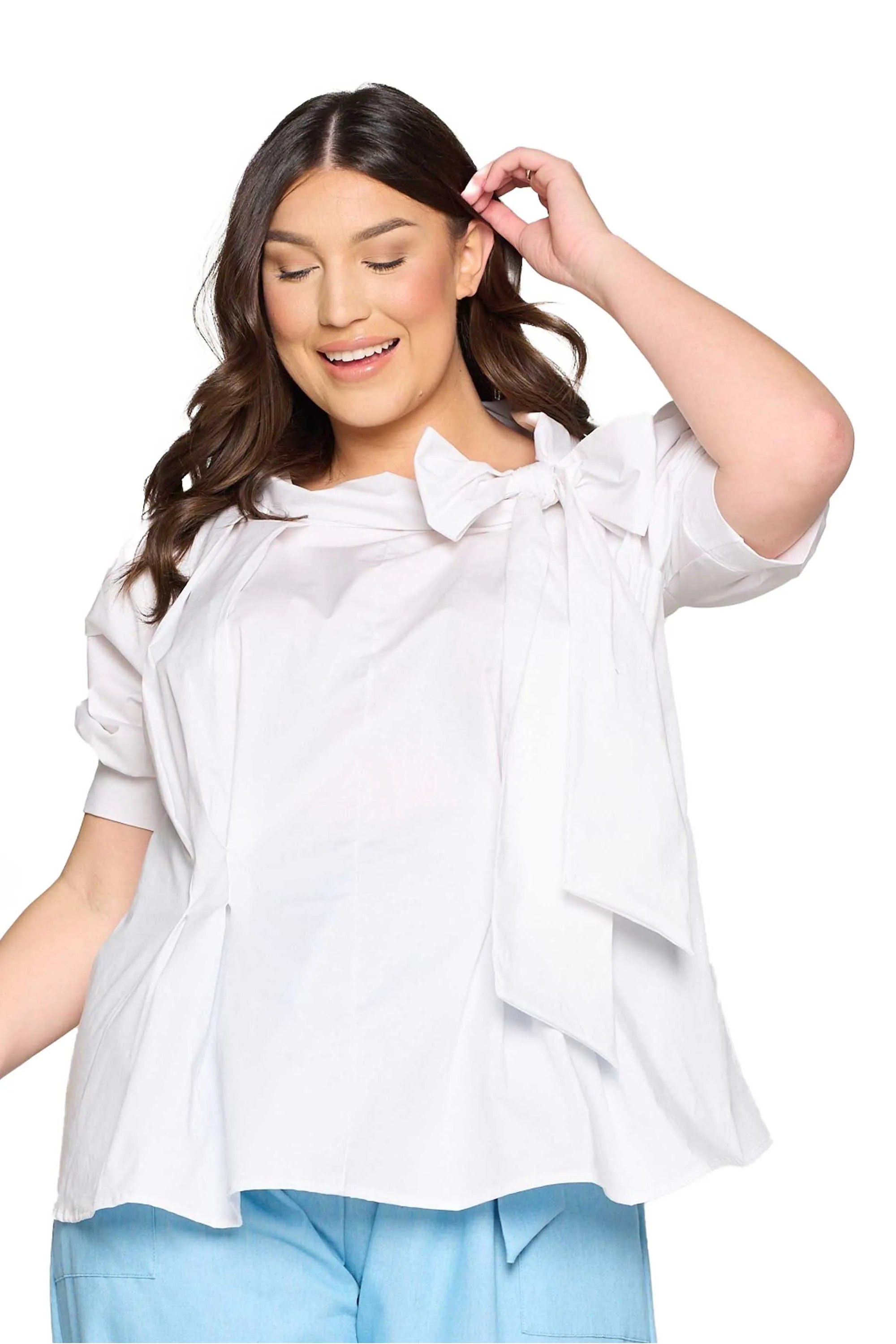 Poplin Ribbon Blouse