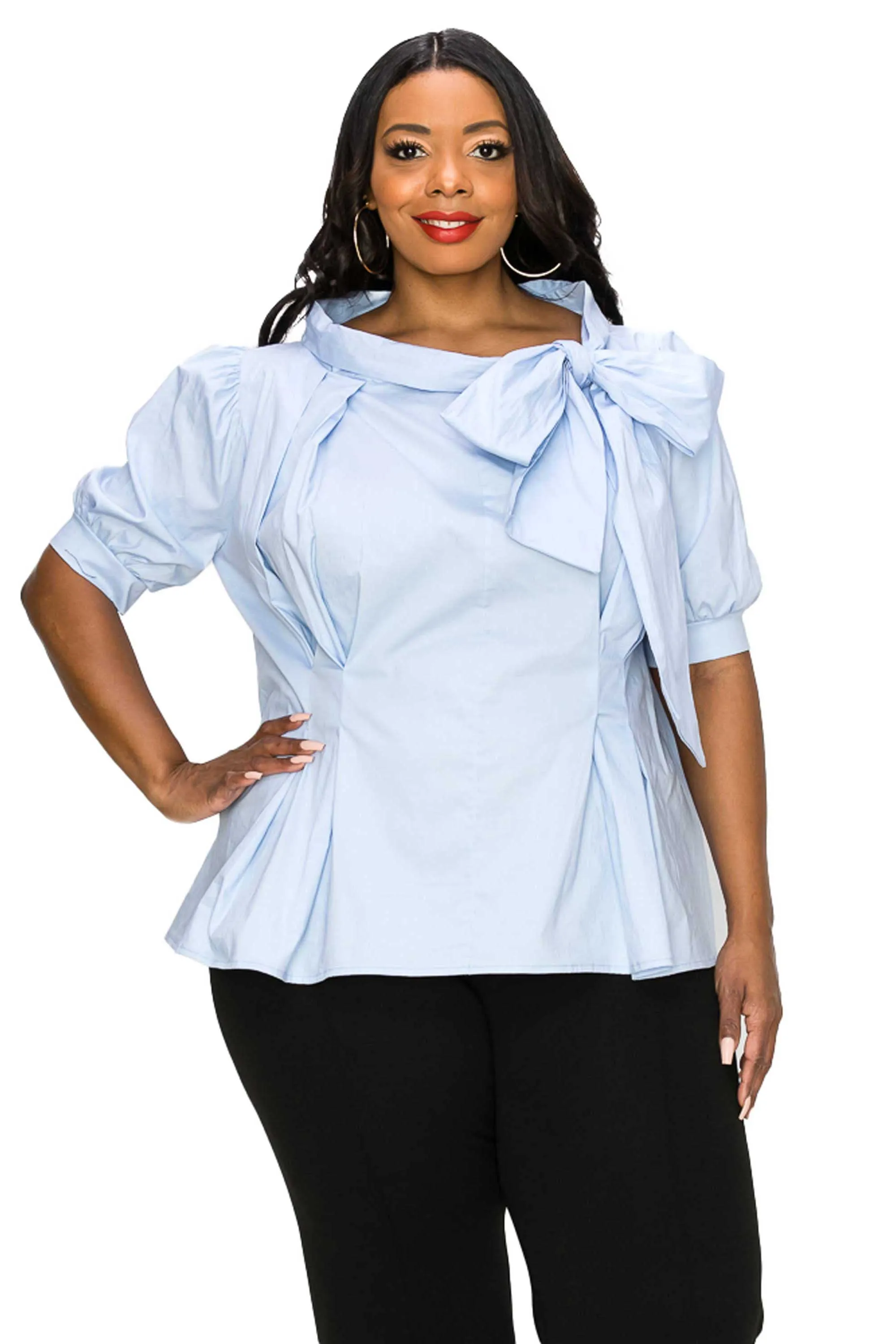 Poplin Ribbon Blouse