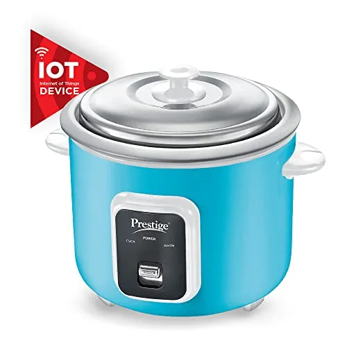 Prestige Delight Smart 1.8-2 Electric Rice Cooker (Blue,1.8 L Open Type, With Aluminium Cooking Pan -2U)