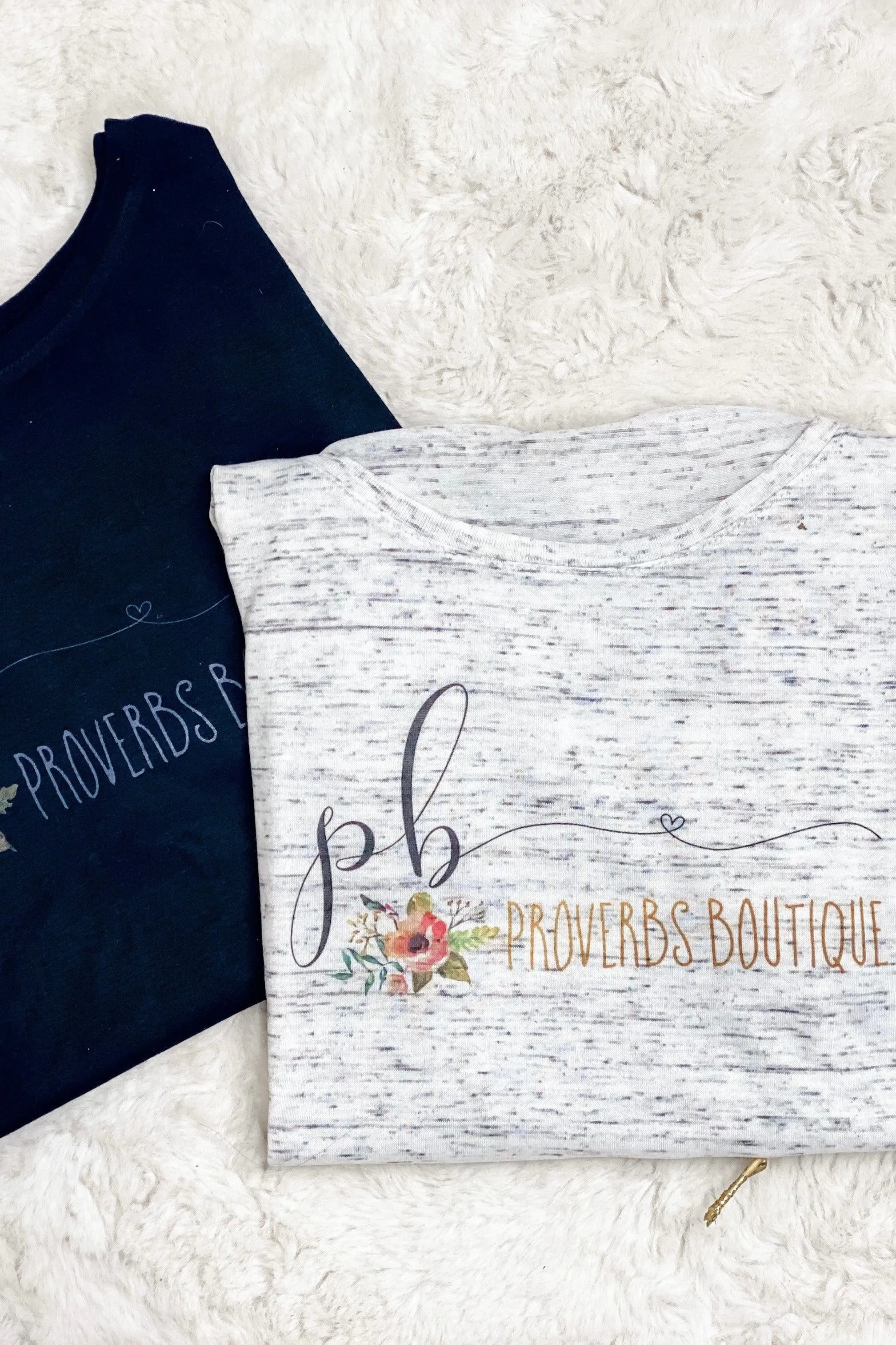 Proverbs Boutique Logo Tee {Heather Gray & Black}