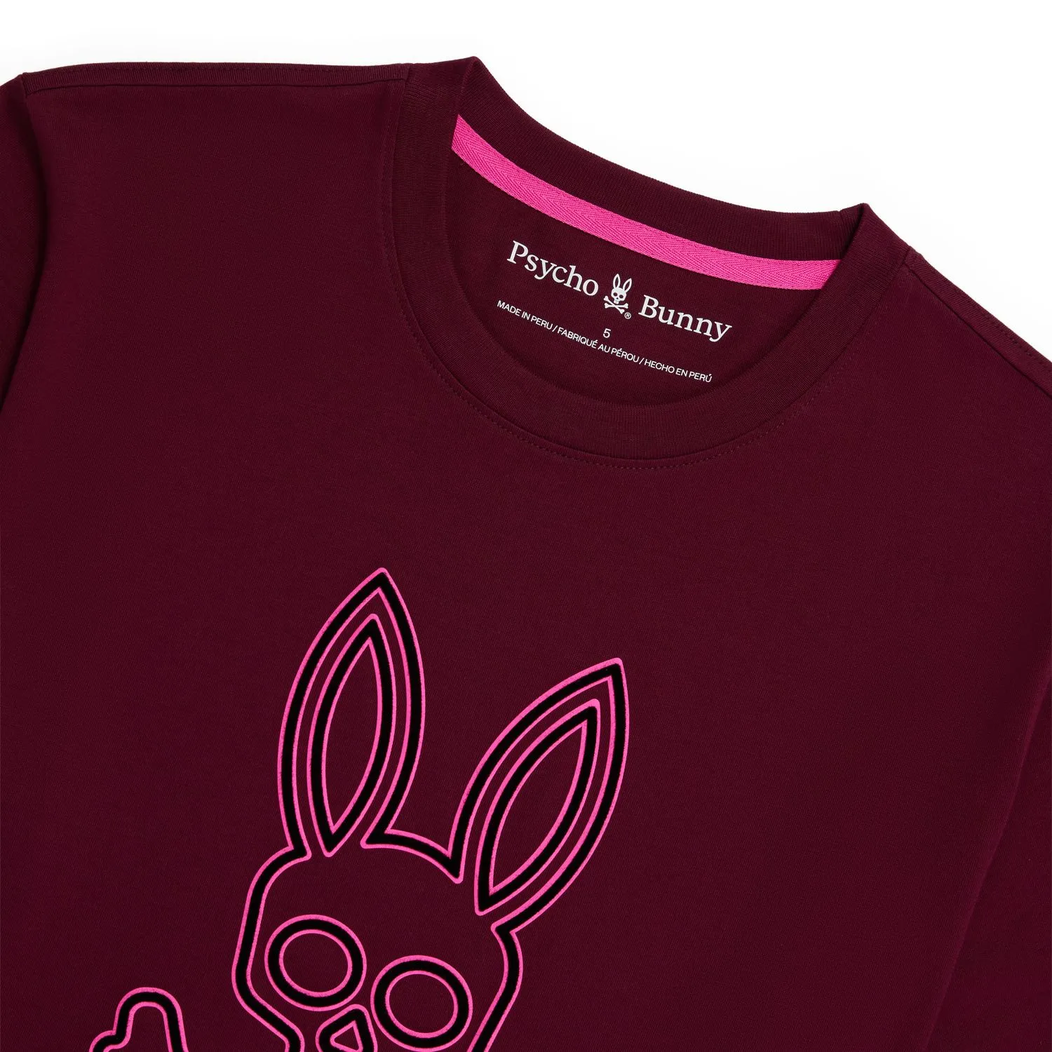 Psycho Bunny Mens Dixon Flocking Graphic Tee - Crimson