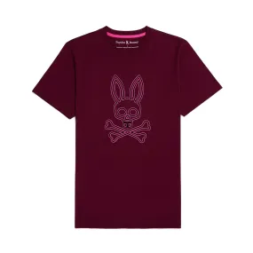 Psycho Bunny Mens Dixon Flocking Graphic Tee - Crimson