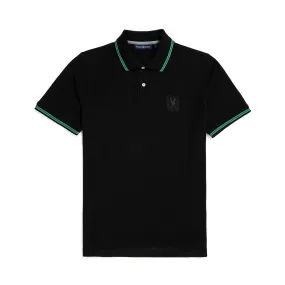 Psycho Bunny Mens Yorkville Embroidered Pique Polo - Black