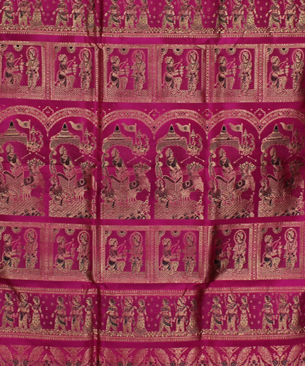 Rani pink handwoven swarnachari baluchari silk saree