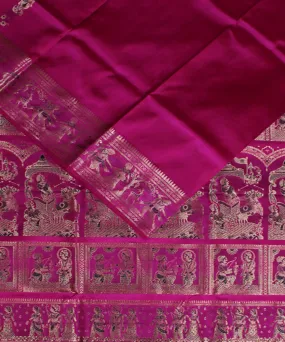 Rani pink handwoven swarnachari baluchari silk saree