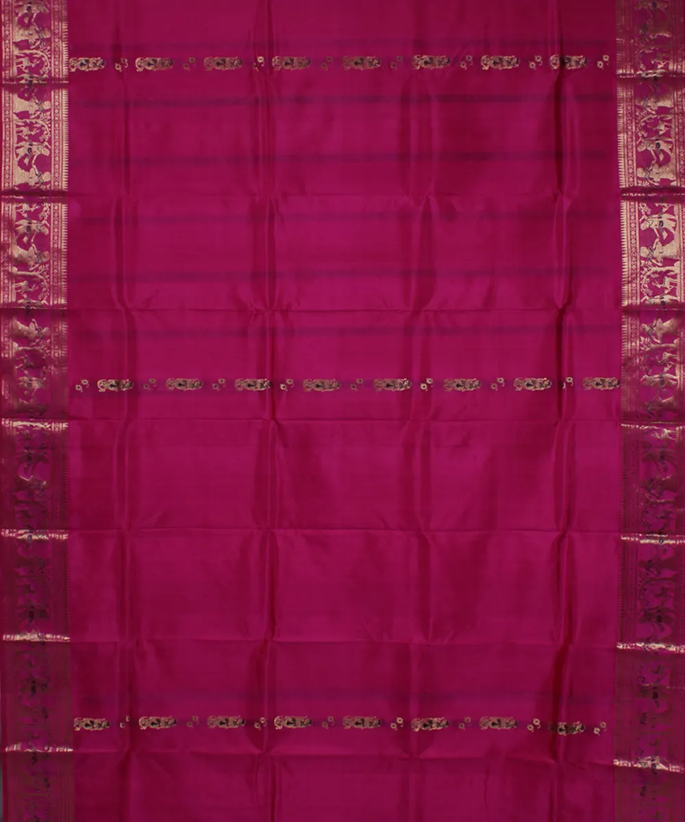 Rani pink handwoven swarnachari baluchari silk saree