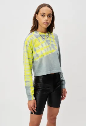 Reconstructed LS Tie Dye Cropped Tee / Jade X Lemon