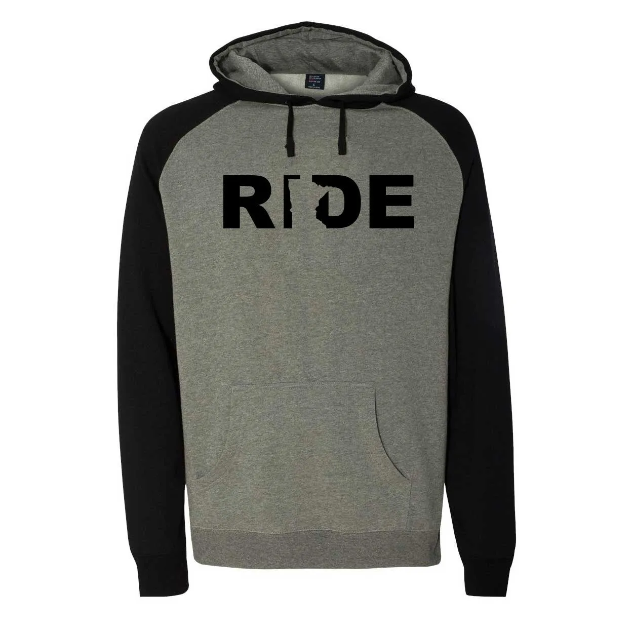 Ride MN Men's Raglan Pullover Gunmetal/Heather Black