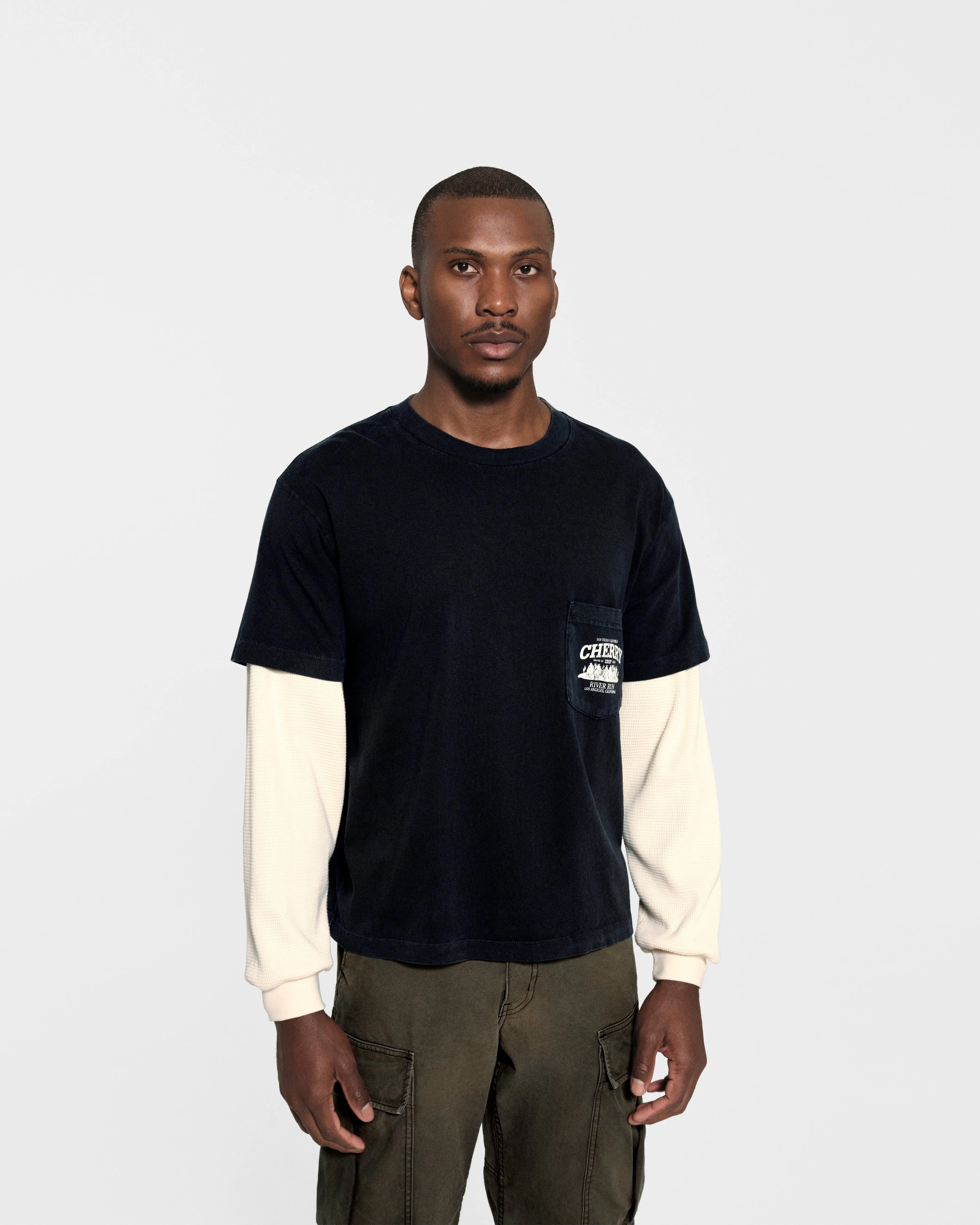 River Run Boxy Pocket Thermal L/S (Ash)