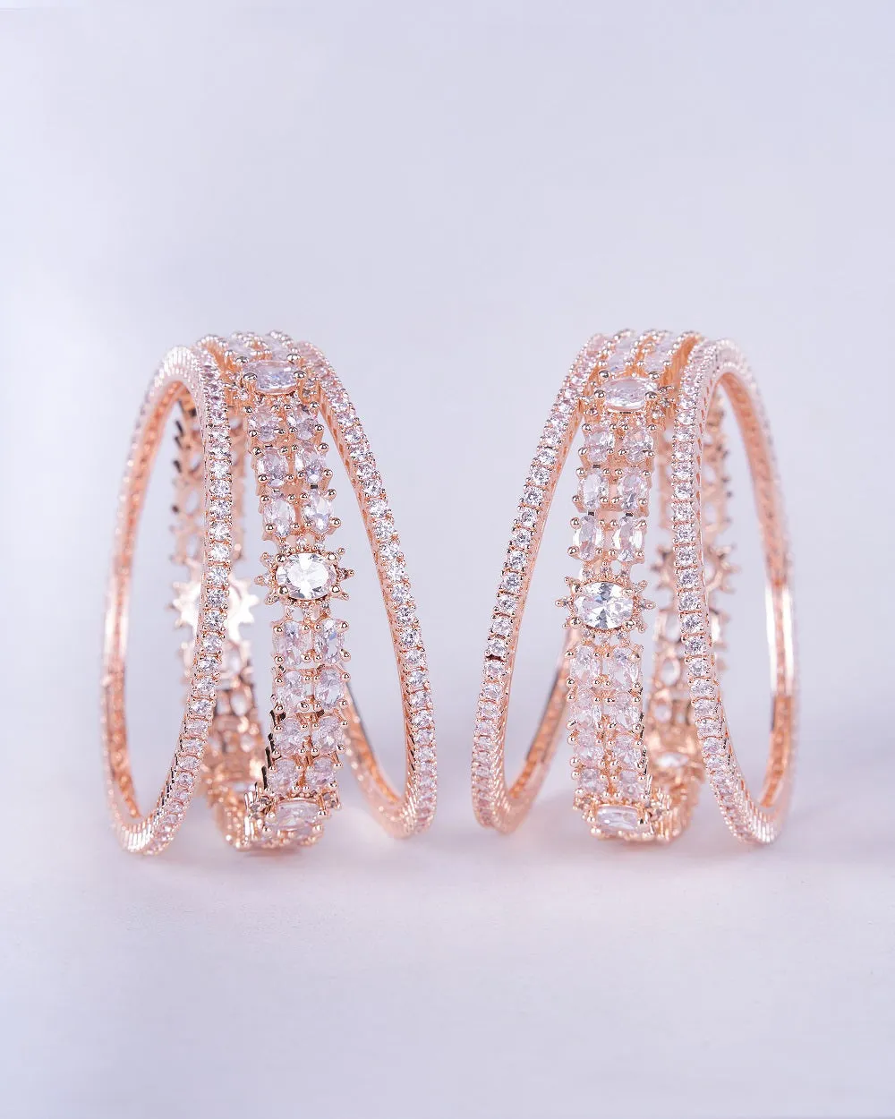 Rose Gold Radiance Bangles  (Pack of 6)