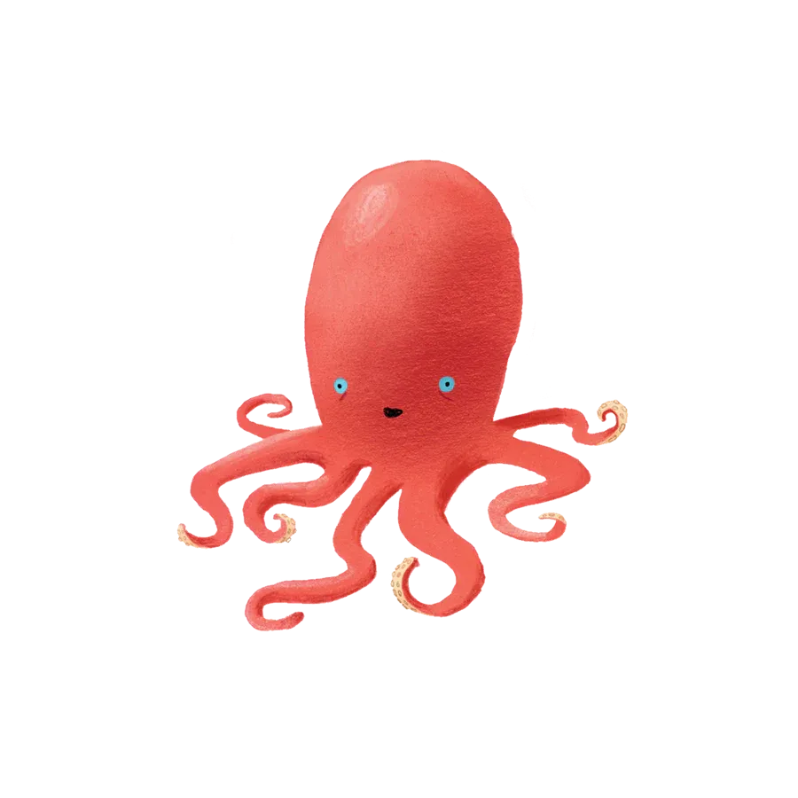 Ruby Octopus Tattoo -  Set of 2