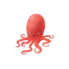 Ruby Octopus Tattoo -  Set of 2