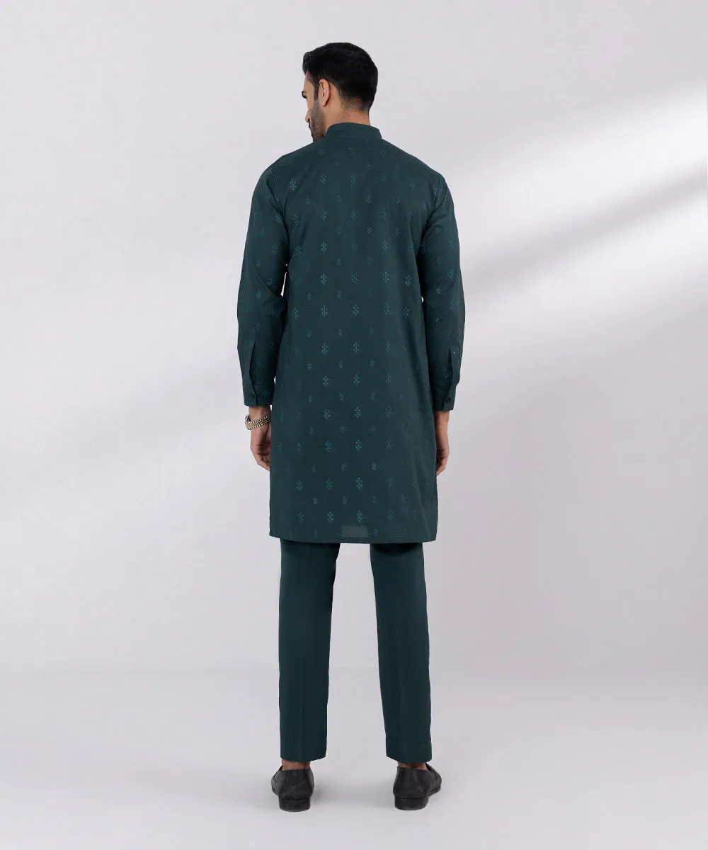 Schiffli Embroidered Cotton Suit