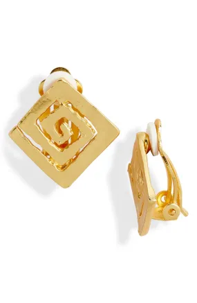 Square spiral clip-on Earrings