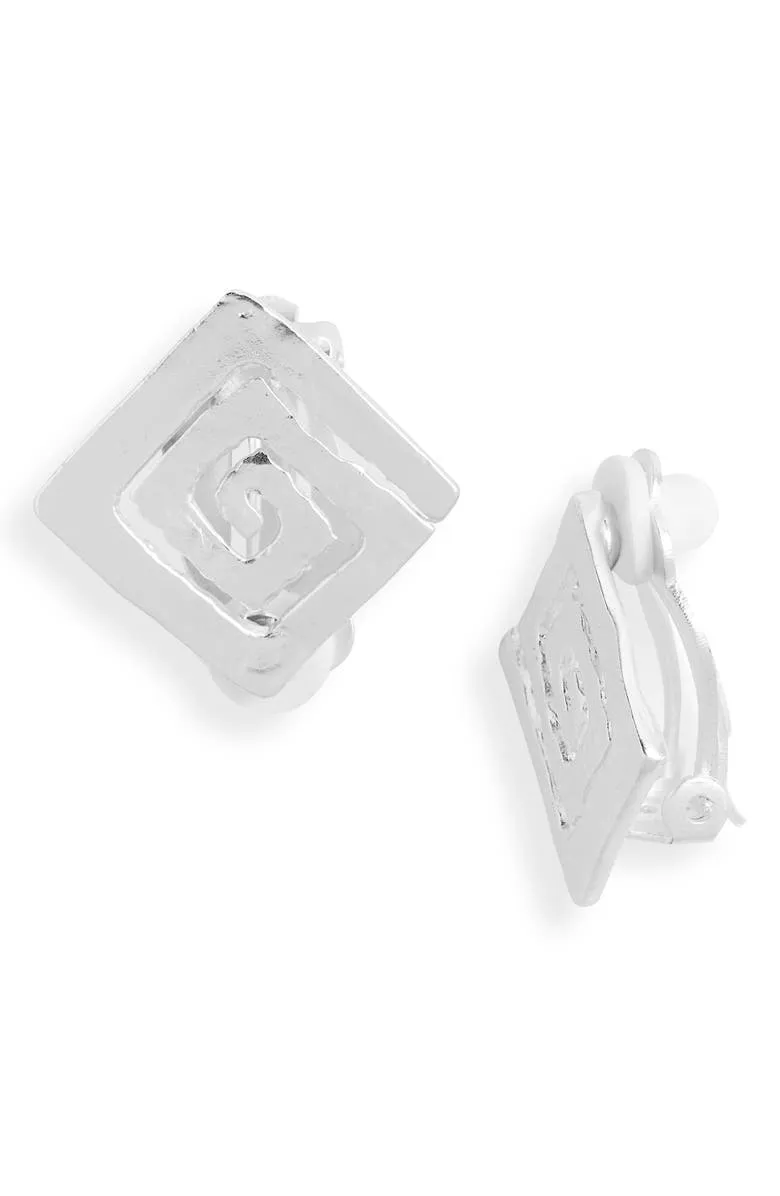 Square spiral clip-on Earrings