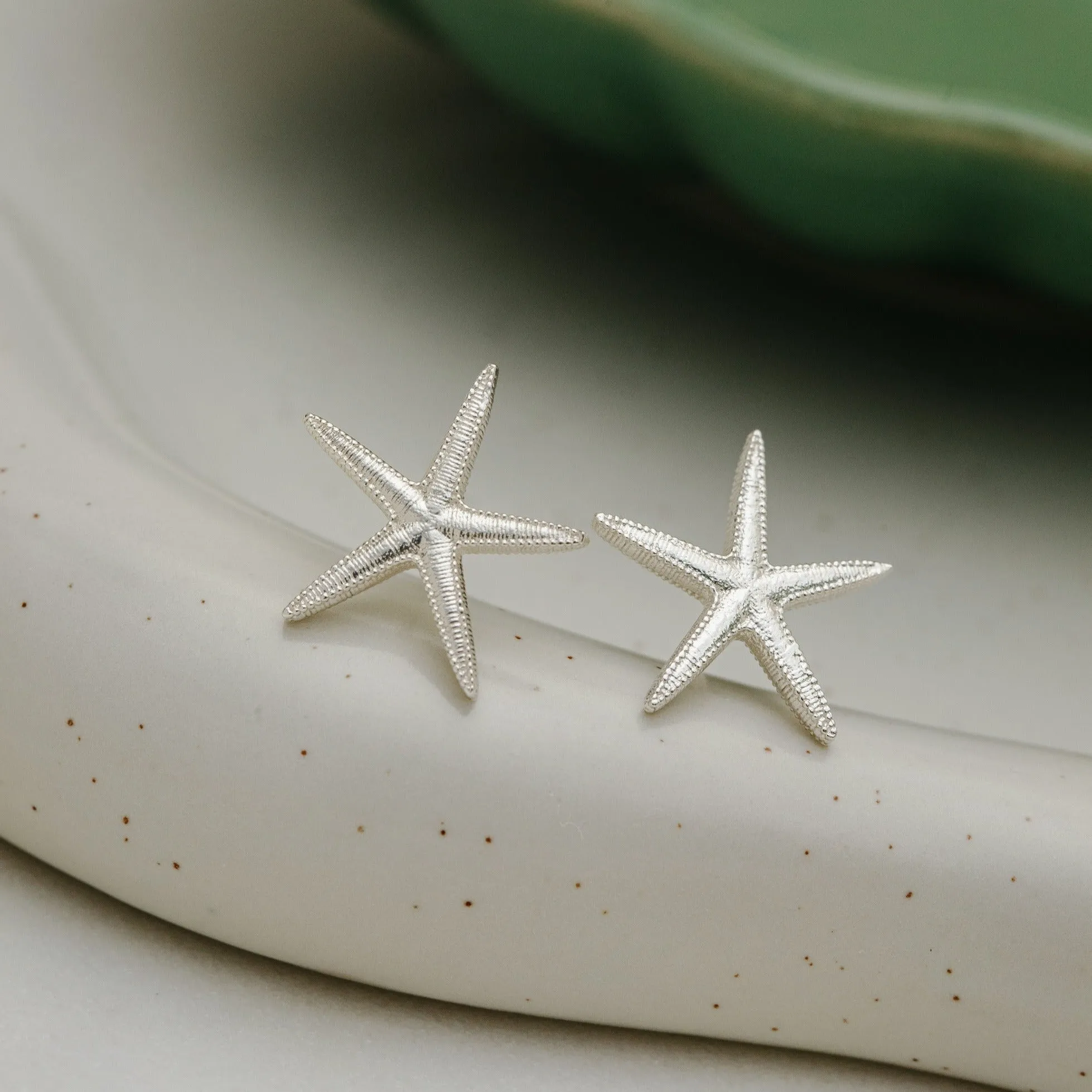 Starfish Stud Earrings - Silver