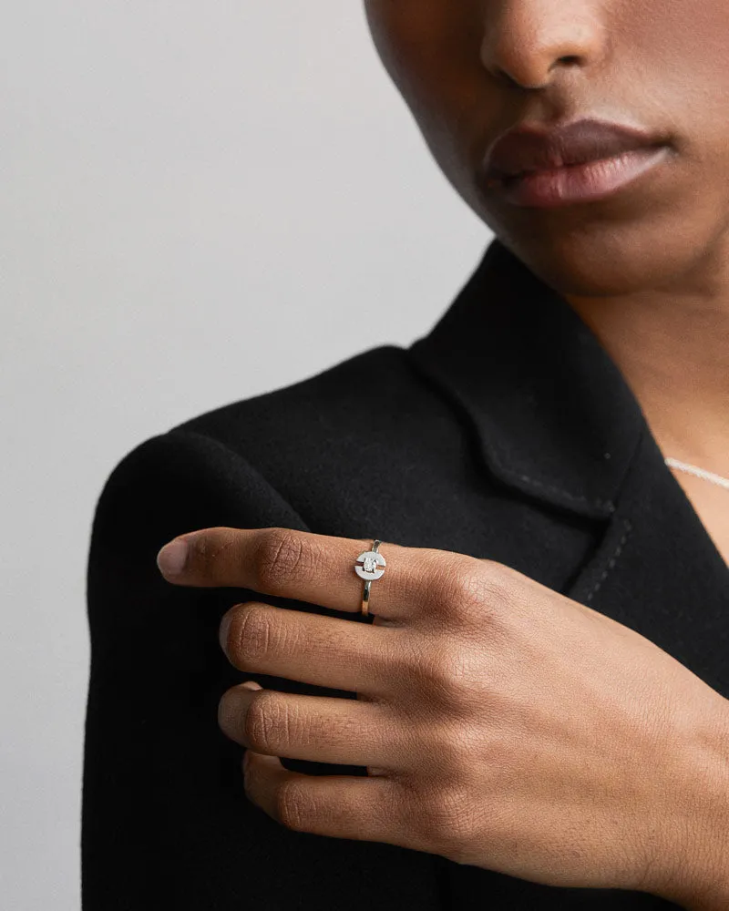 Stein Ring in Silver with White Quartz