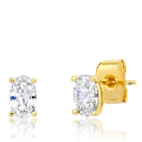 TAI RITTICHAI | Oval CZ Stud Earrings