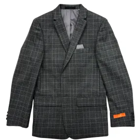 Tallia Boys Medium Grey Plaid Sports Jacket_ XZ0051