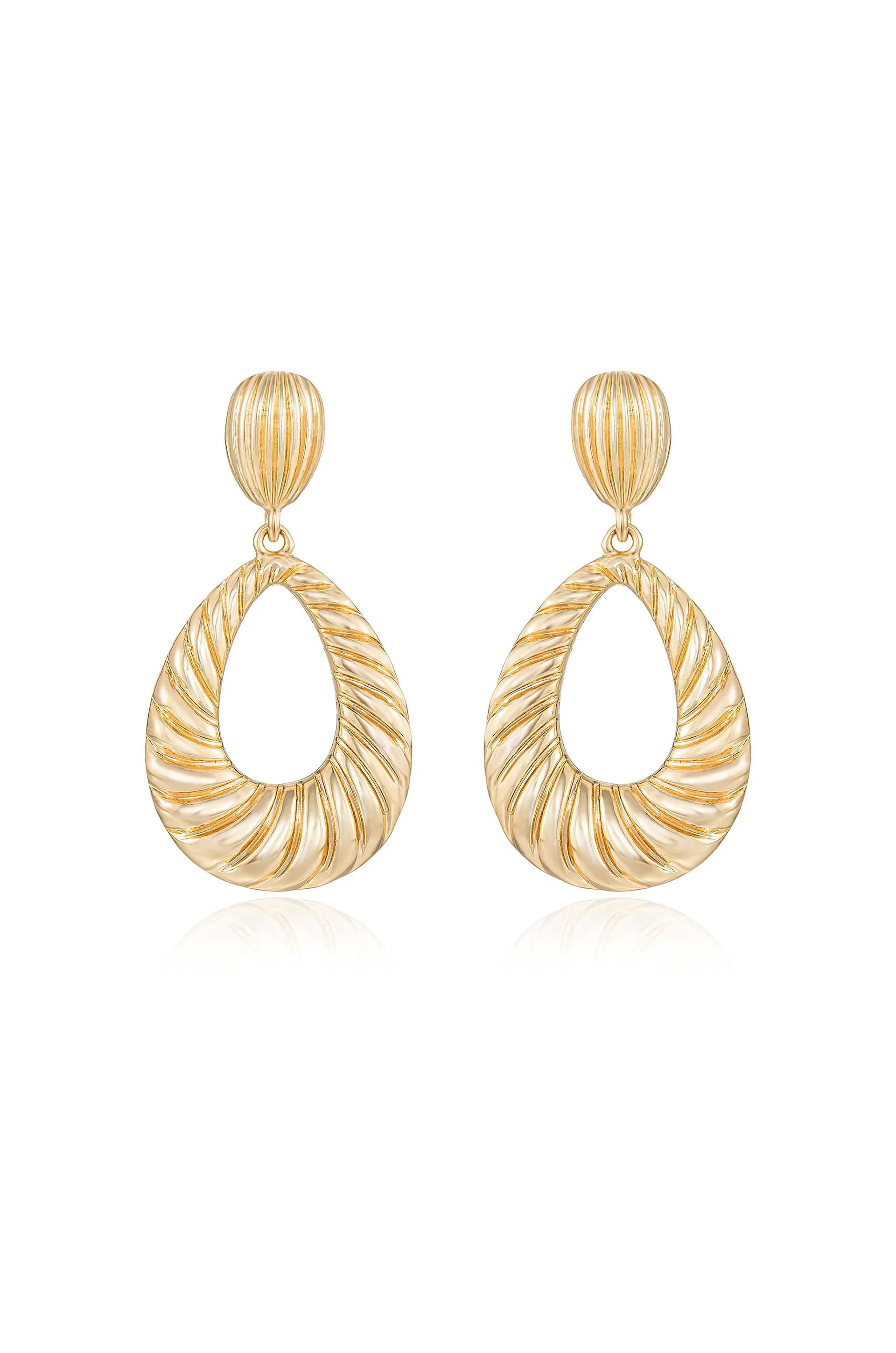 Teardrop Wave Detailed Earrings